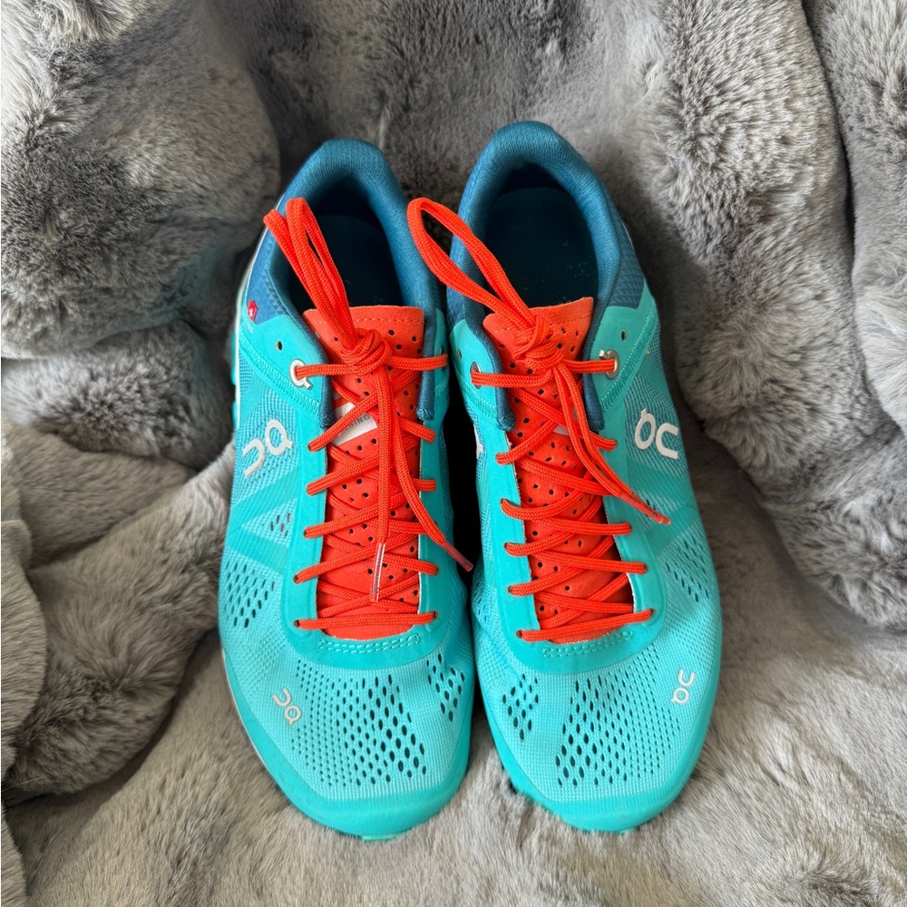 On Cloud Women Sneakers Orange Blue Size 5.5 Sneakers